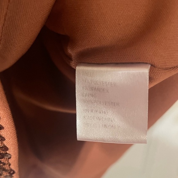 TOCCIN X RTR Sequin Faux Wrap Brown Mini Dress Cocktail Formal Event Size 2 - Picture 12 of 12